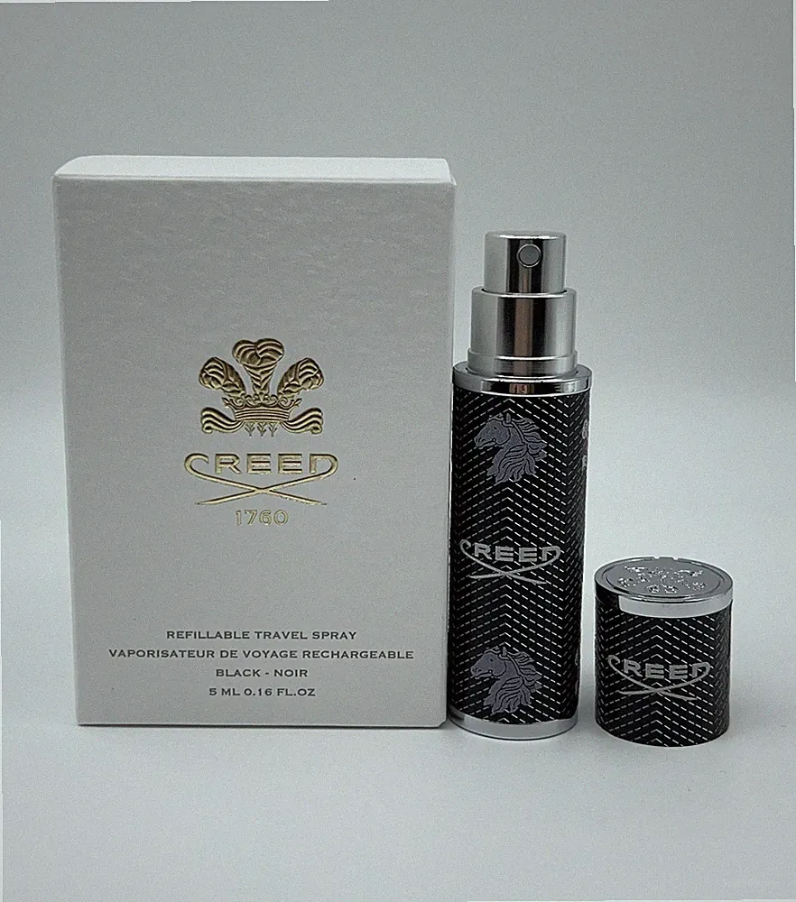 Creed Black / Noir Refillable Travel Spray Perfume Atomizer 0.16oz / 5ml New