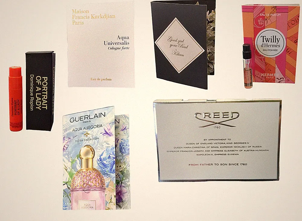 Designer Perfume Samples Ropion, Guerlain, Maison Francis, Kilian
